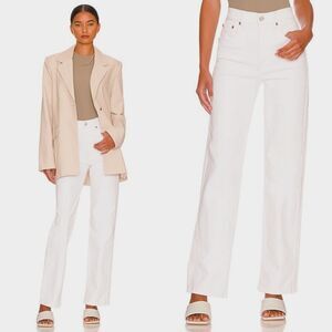 NWT Re/Done x LEVI's 90s High Rise Straight Leg Full Length Loose Jeans White 28